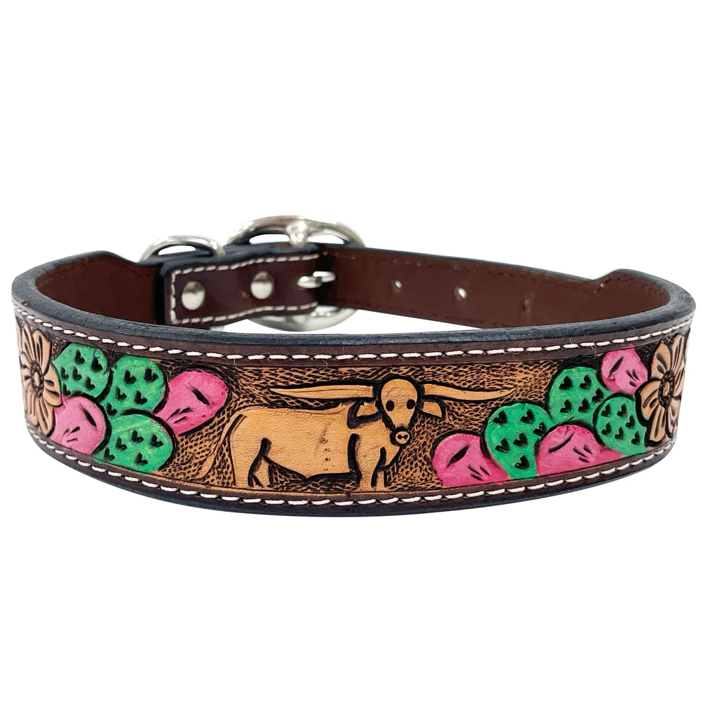 Painted leather dog collar hotsell