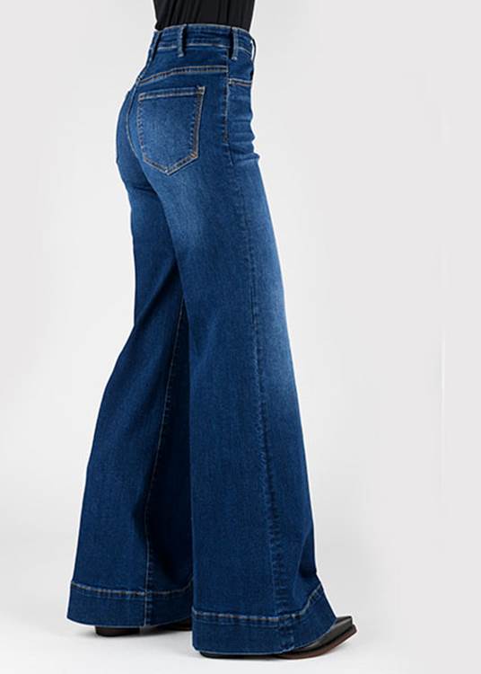 Stetson High Rise Wide Leg Plain Pocket Denim