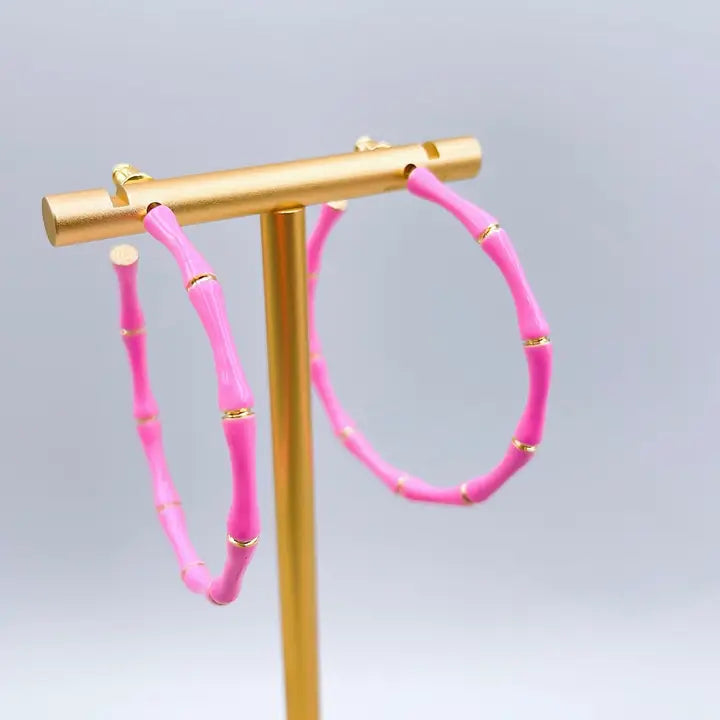 Bamboo Hot Pink Hoop