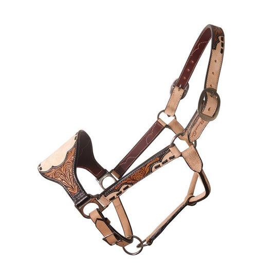 BLACK FLORAL ROUGHOUT BRONC HALTER