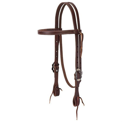 Working Tack Straight Browband Headstall with Buffed Brown