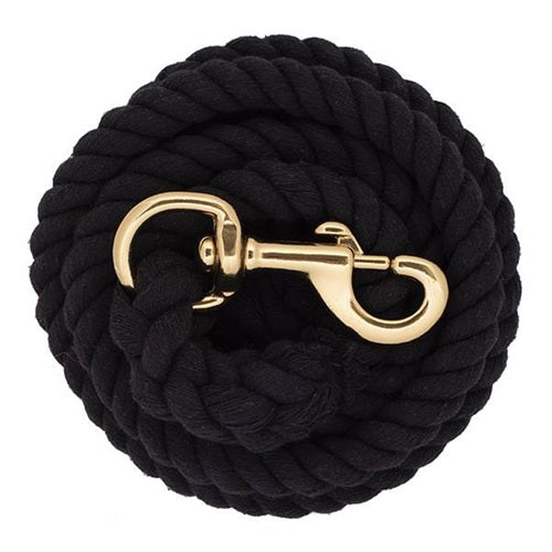 8' cotton lead rope black