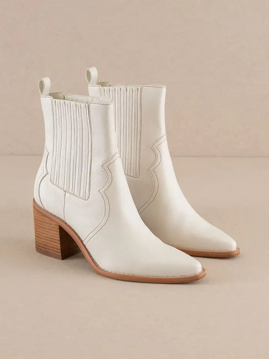 The Addison | White Perfectly Paneled Western Boot