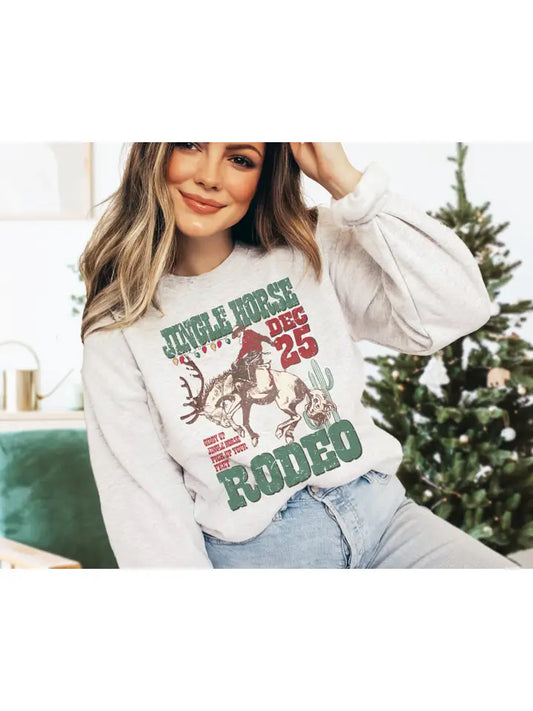 Jingle Horse Rodeo Crewneck Christmas Sweatshirt