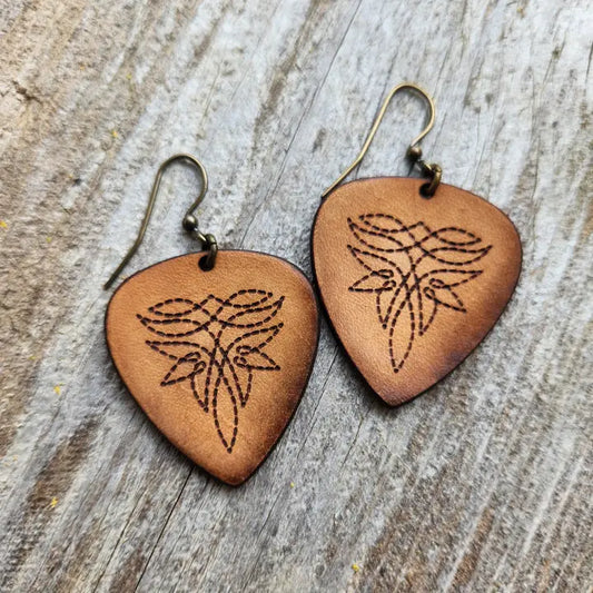 "Nashville" Handmade Tooled Leather Western Earrings