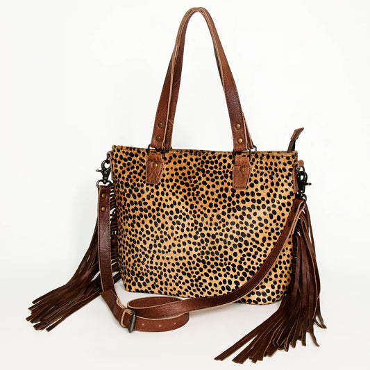 Cheetah Fringe Handbag