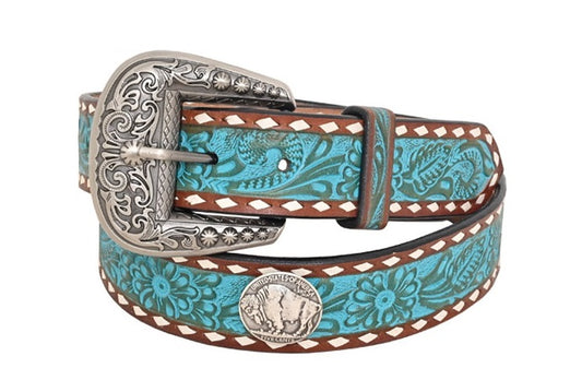 Turquoise Belt Carved Floral