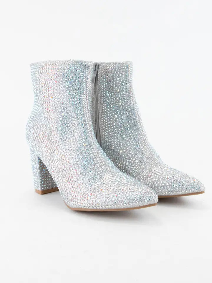 Bedazzled Shimmer Ankle Boots