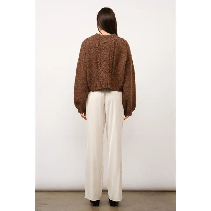 Camilla Cozy Knit Cardigan - Brown