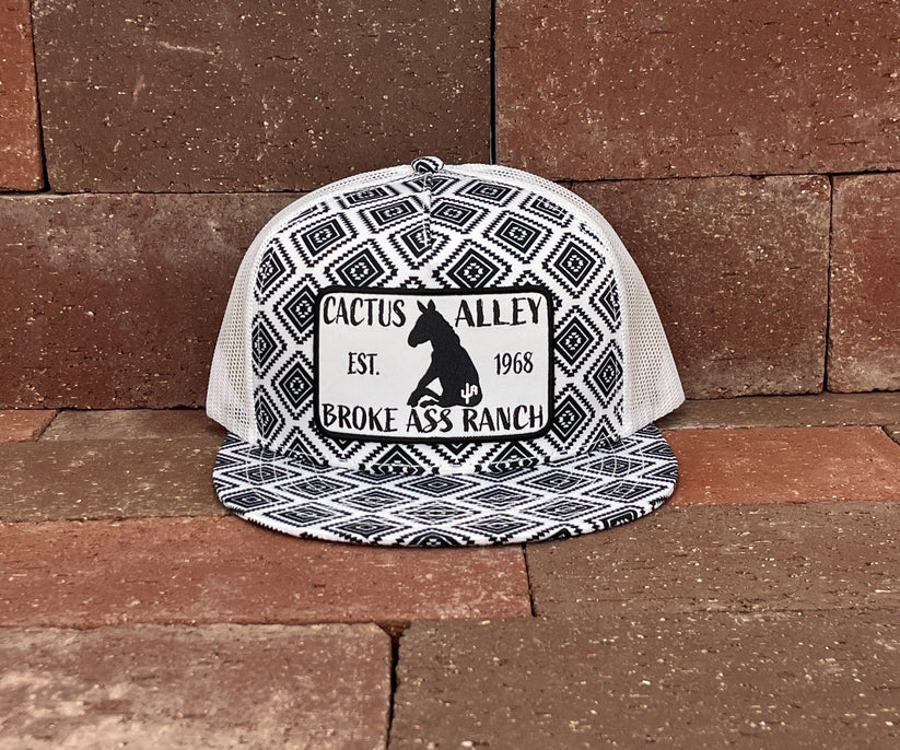 "Donkey" -Black/White Aztec, Snapback Cap