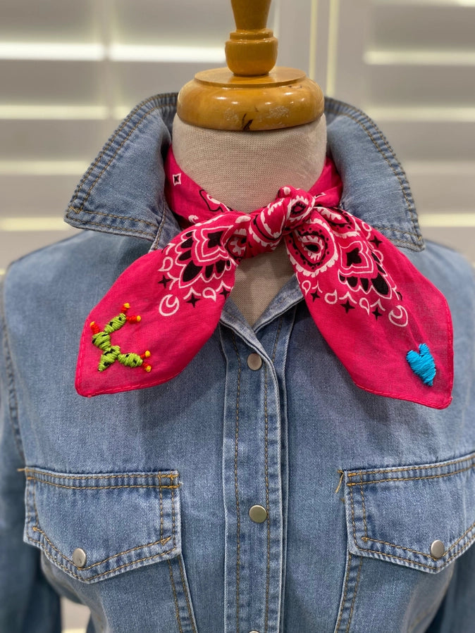 Embroidered Cactus ❤️ Bandana