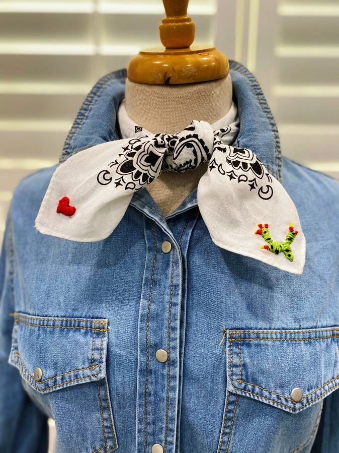 Embroidered Cactus ❤️ Bandana