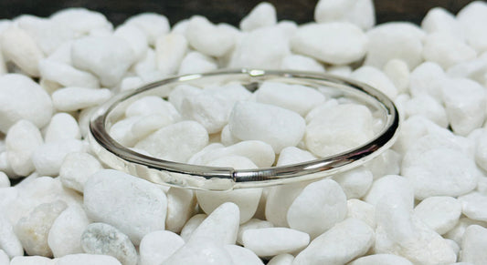 Silver Hollow Dot Bangle