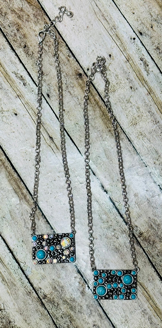 Rectangle Stone Necklace