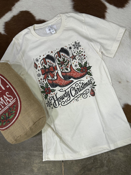 Howdy Christmas Boot Tee