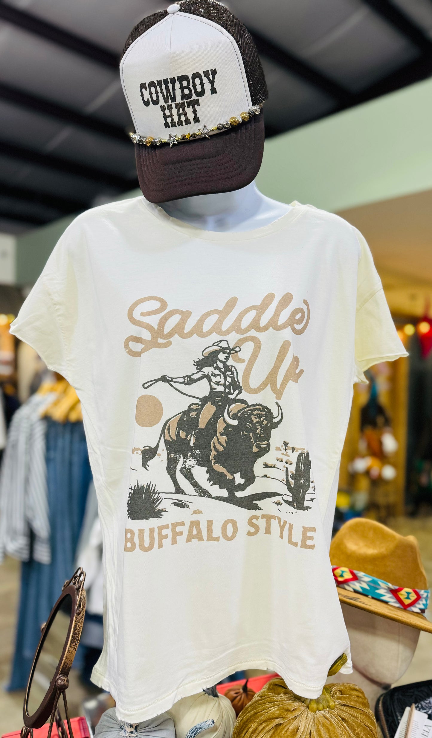 Saddle Up Tee Cream