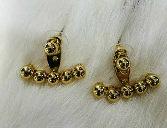 Gold Swinging Balls Earrings