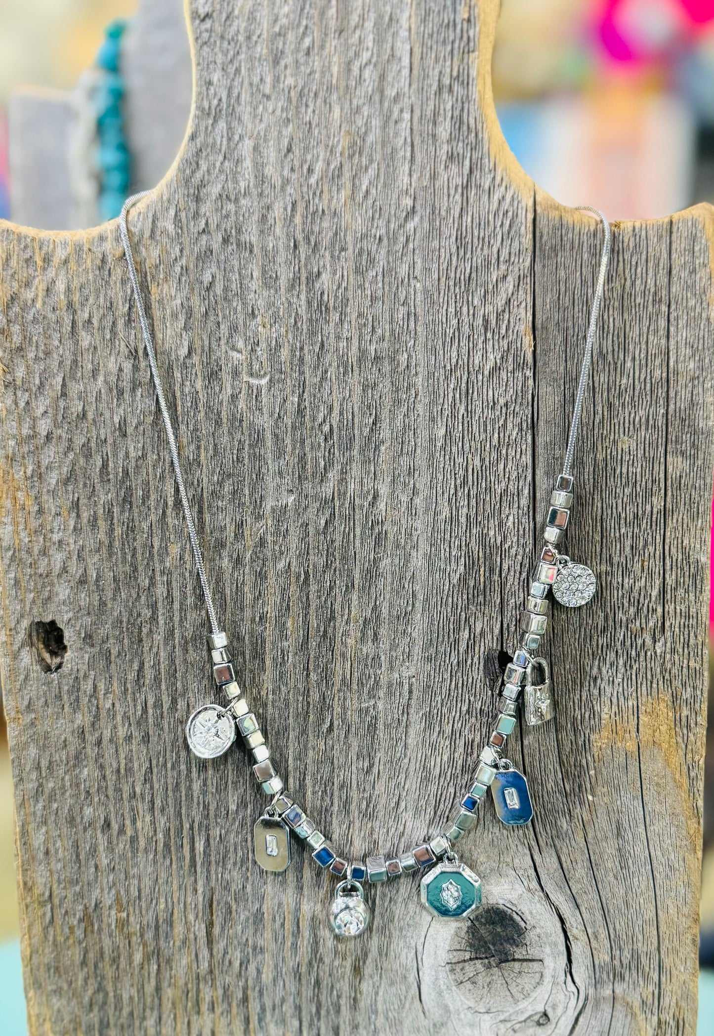 Gray Crystal Necklace