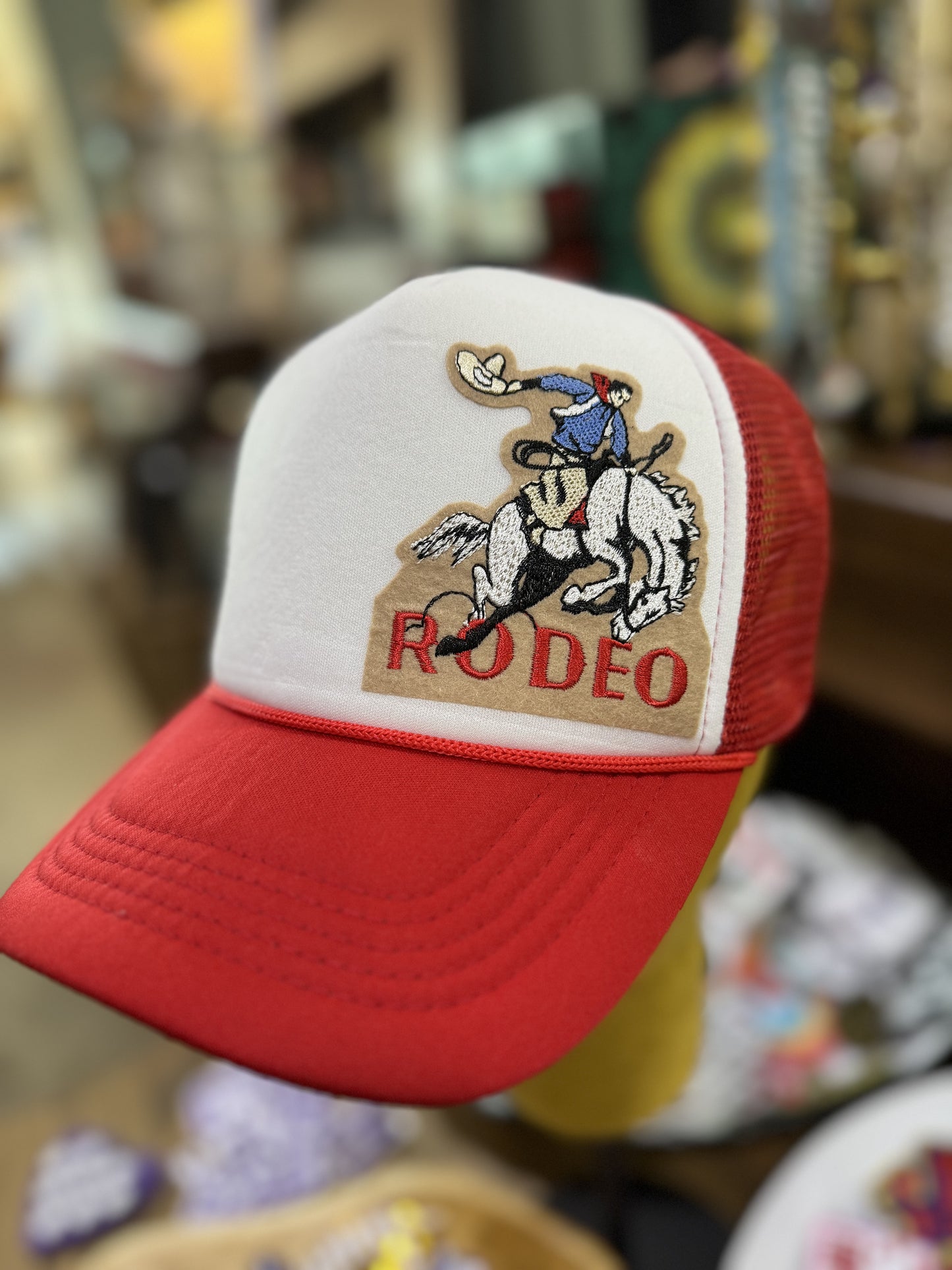 Red & White Rodeo Trucker Cap