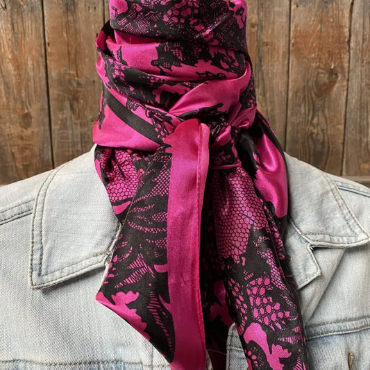 Hot Pink & Black Lace Wild Rag