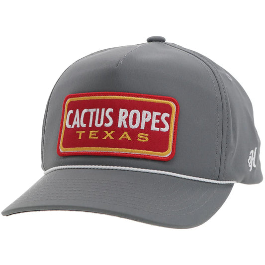 Cactus Ropes Hat Grey w/ Red/White Patch