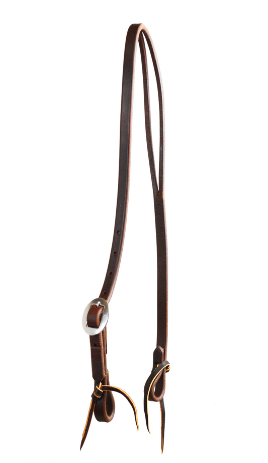 3/4" SINGLE SS BUCKLE SLIT EAR HEADSTALL (DARK OIL)