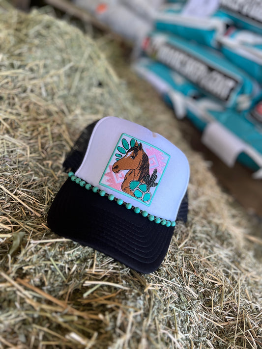 HORSE W/ TURQUOISE TRUCKER