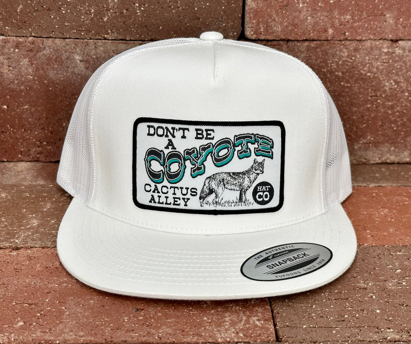 "Coyote" - White/ White Mesh, Snapback Cap