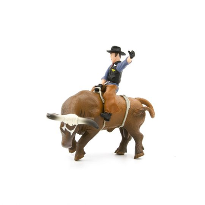 Toy Bucking Bull & Rider - Brown