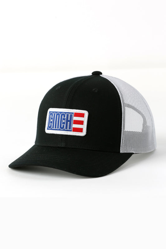 Mens Cinch Trucker Black American Cap