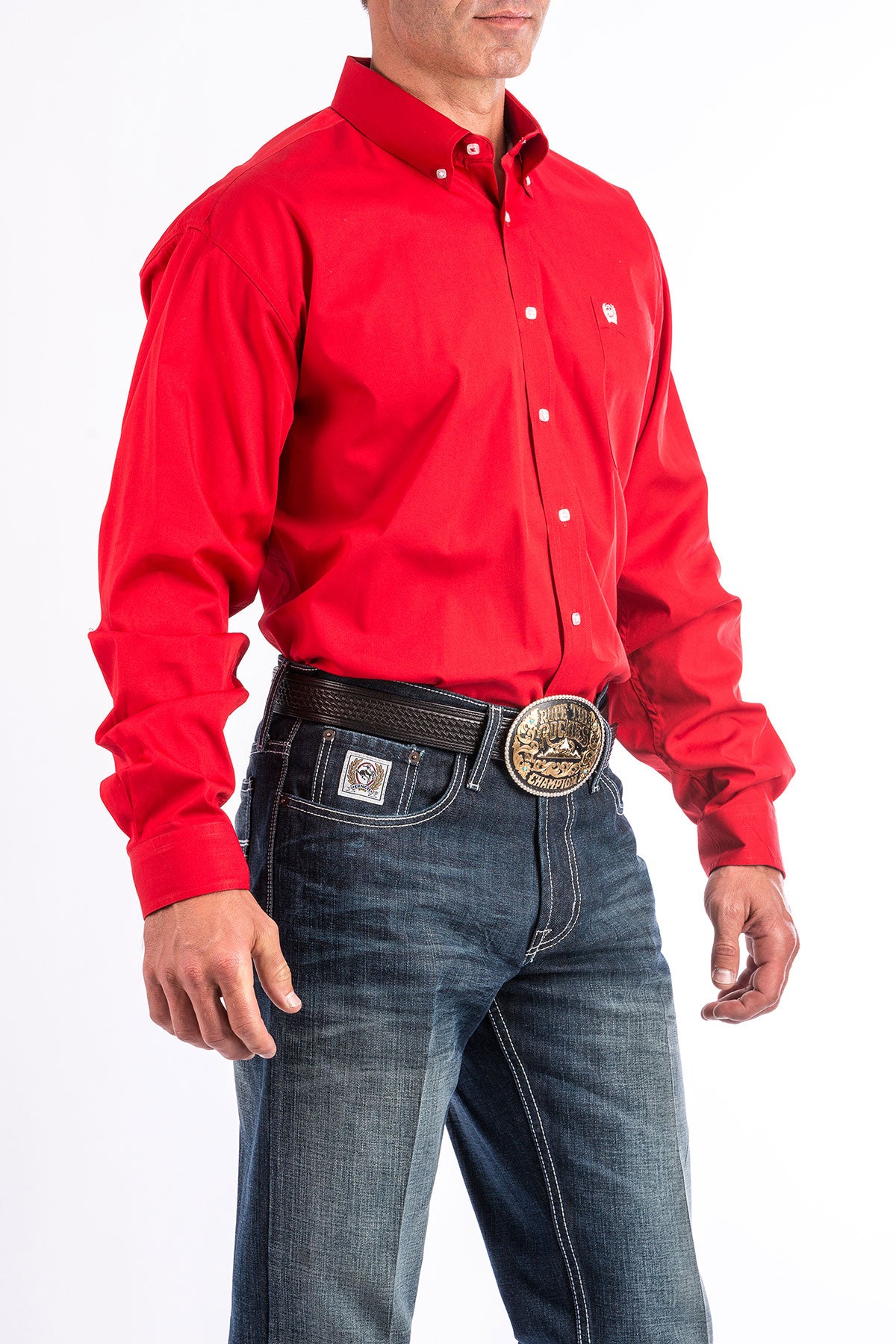 Cinch Mens L/S Red