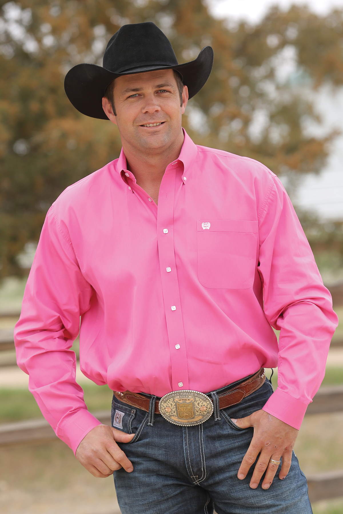 Cinch Mens L/S Pink