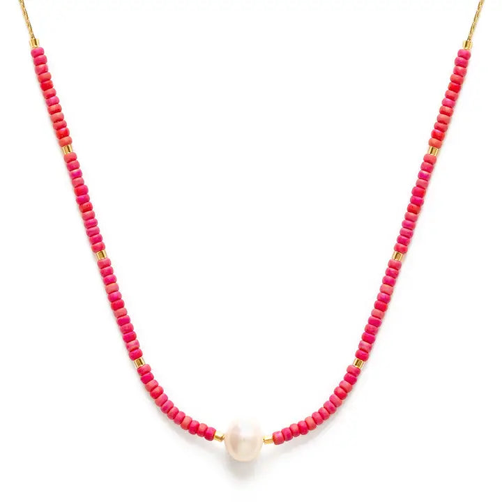 Pearl Miyuki Bead Necklace Rainbow