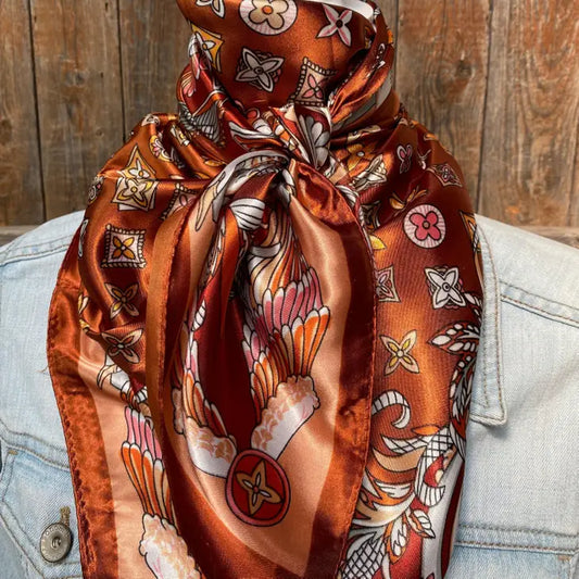 Rust Multi-Floral Wild Rag