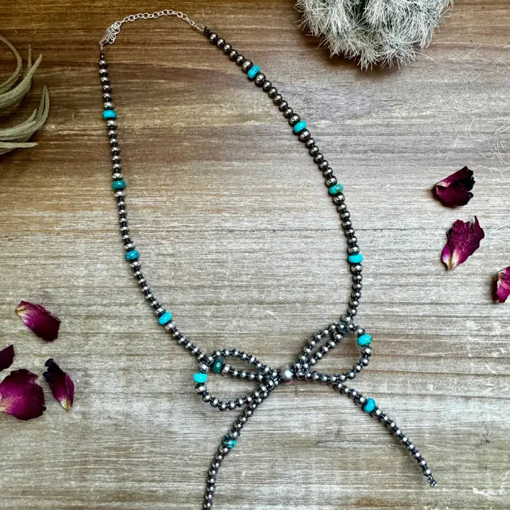 Turquoise Bow Necklace