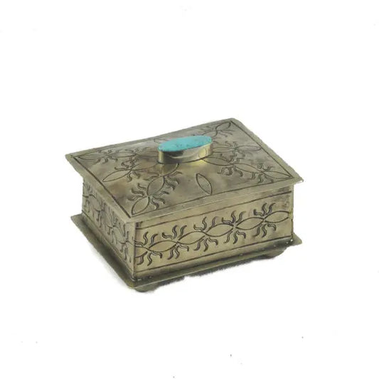 Small Stamped Box w/ Turq