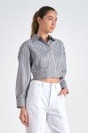 Pin Stripe Gray and White Top