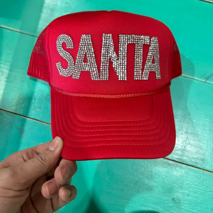 Rhinestone Santa Trucker