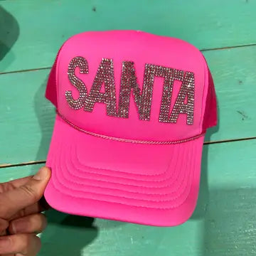 Rhinestone Santa Trucker