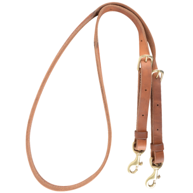 Adjustable Rolled Barrel Rein Buckle and Keeper Snap Ends, 1-inch