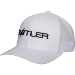 Trucker Snapback Cap, Embroidered 3D Logo White