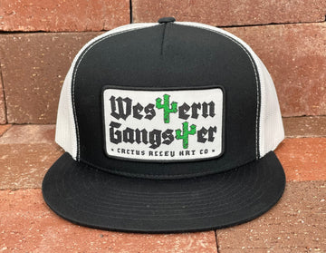 "Western Gangster" - Black/ White Mesh, Snapback Cap